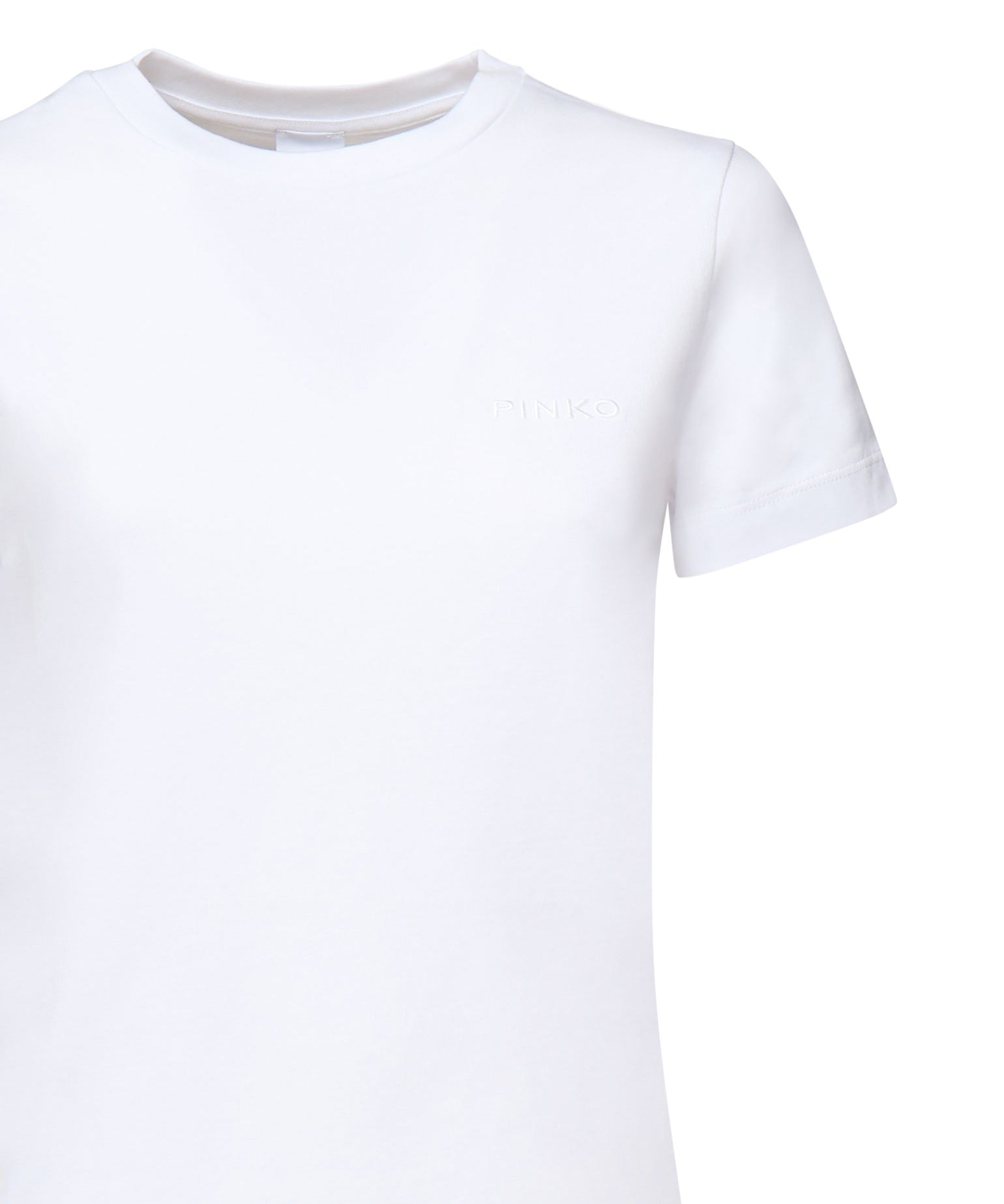 T-shirt mezze maniche ricamo logo 101752 A2HNZ04 PINKO 