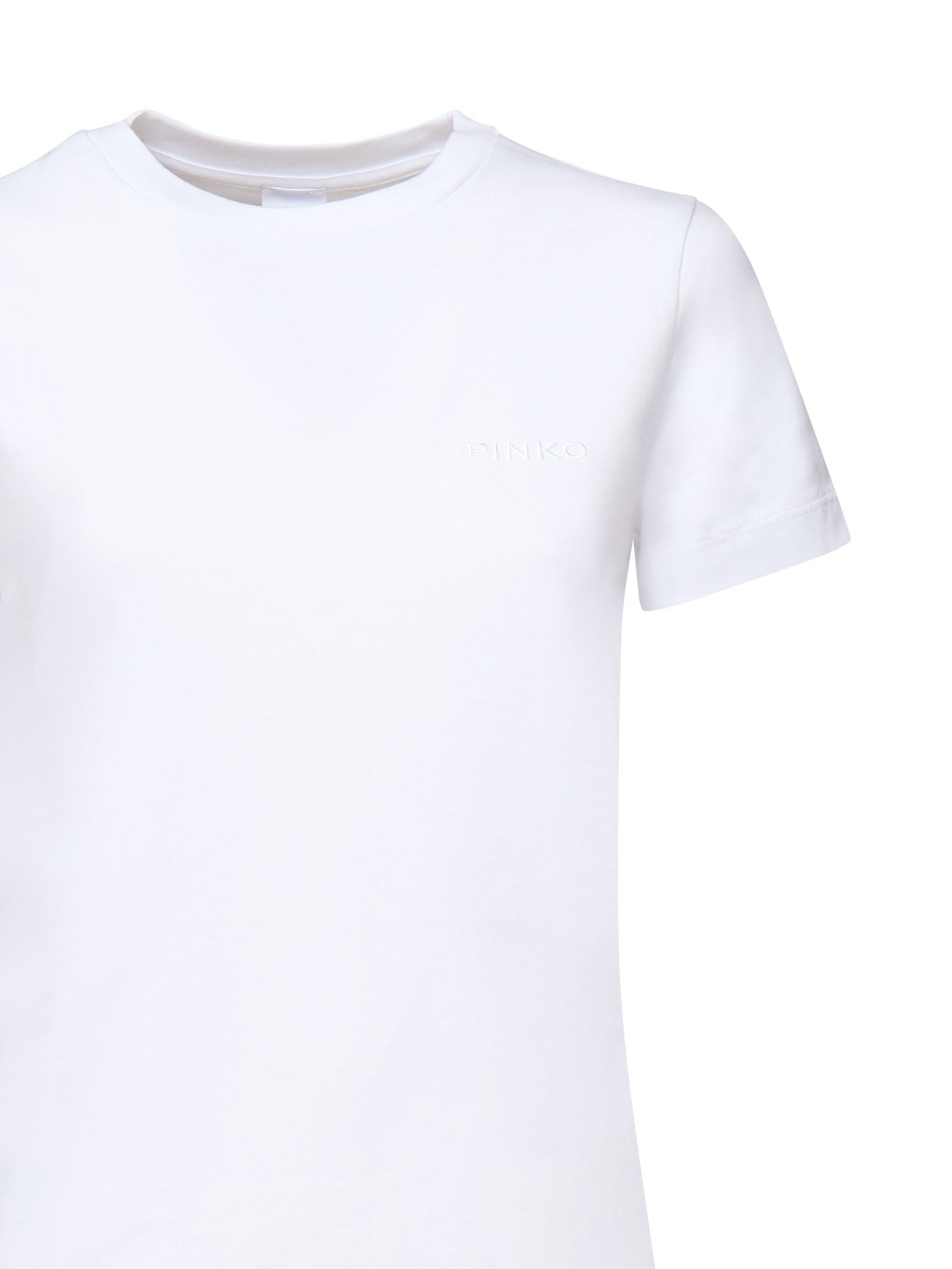 T-shirt mezze maniche ricamo logo 101752 A2HNZ04 PINKO 