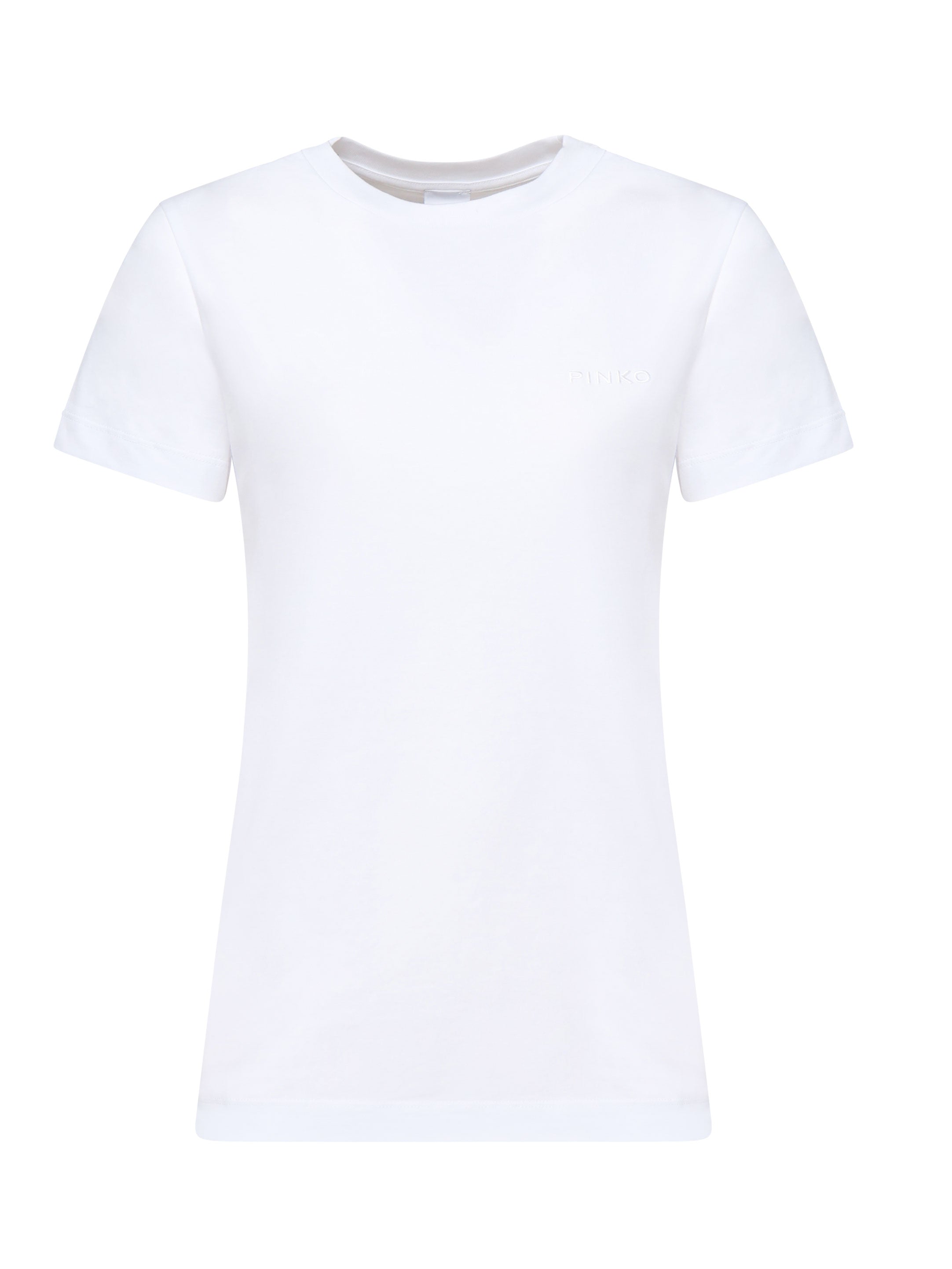 T-shirt mezze maniche ricamo logo 101752 A2HNZ04 PINKO 
