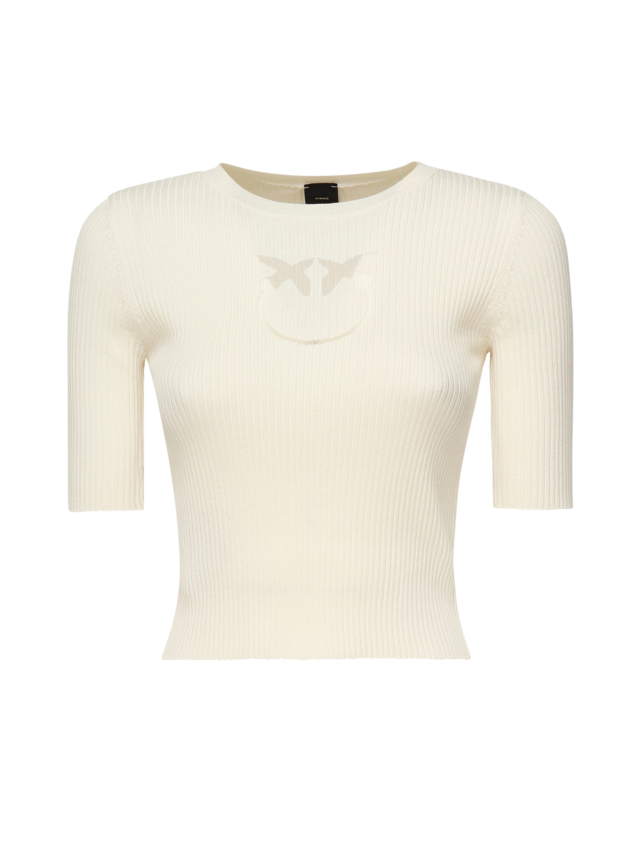 Maglia a costine con logo Love Birds 102017 A1KWZ05 PINKO 