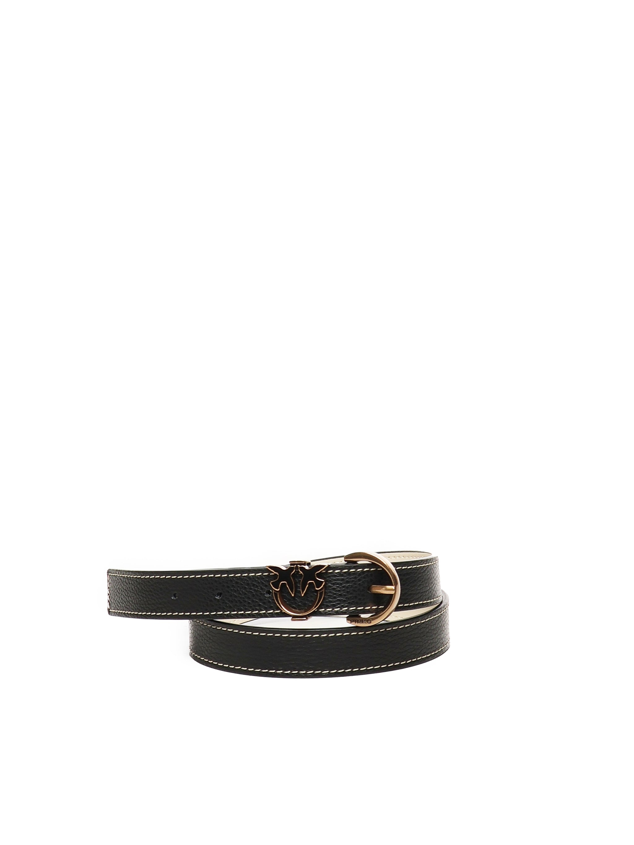 Cintura in pelle con logo<BR/> 102820 A158Z99Q PINKO 