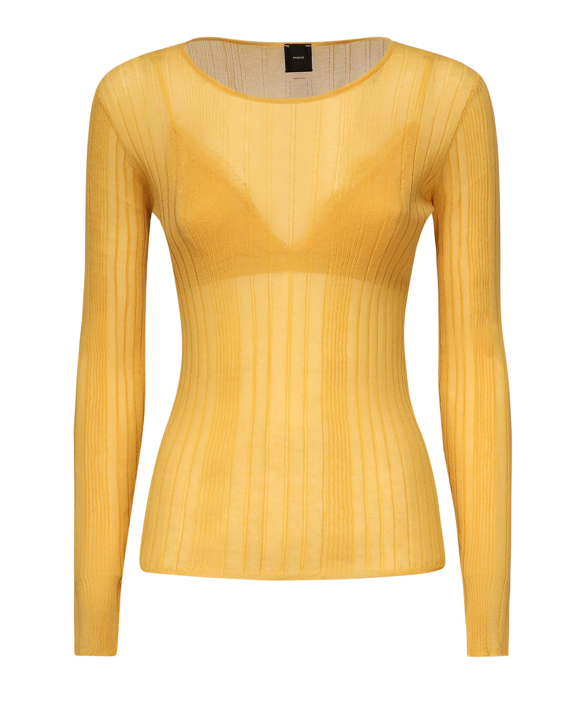 Maglia semitrasparente a costine 102977 A1NDC43 PINKO 