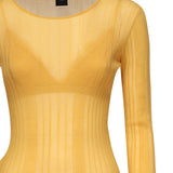 Maglia semitrasparente a costine 102977 A1NDC43 PINKO 