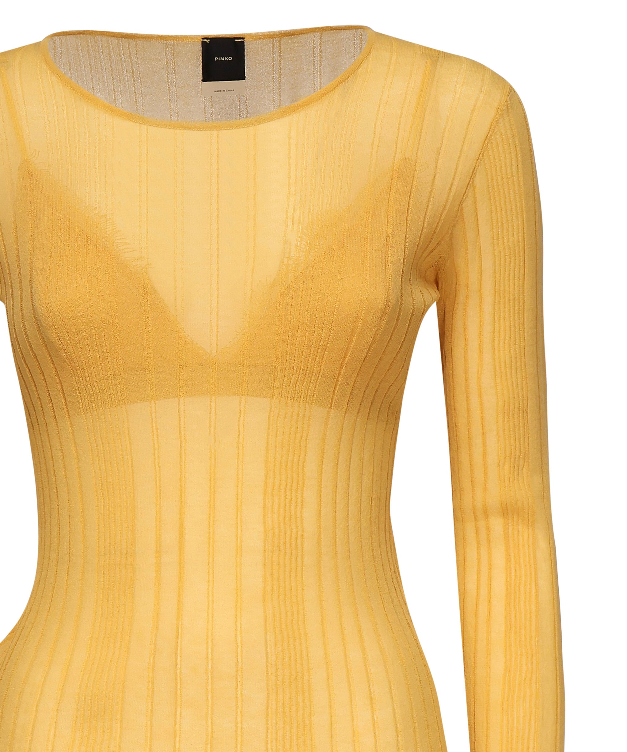 Maglia semitrasparente a costine 102977 A1NDC43 PINKO 