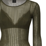 Maglia semitrasparente a costine 102977 A1NDX18 PINKO 
