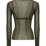 Maglia semitrasparente a costine 102977 A1NDX18 PINKO 