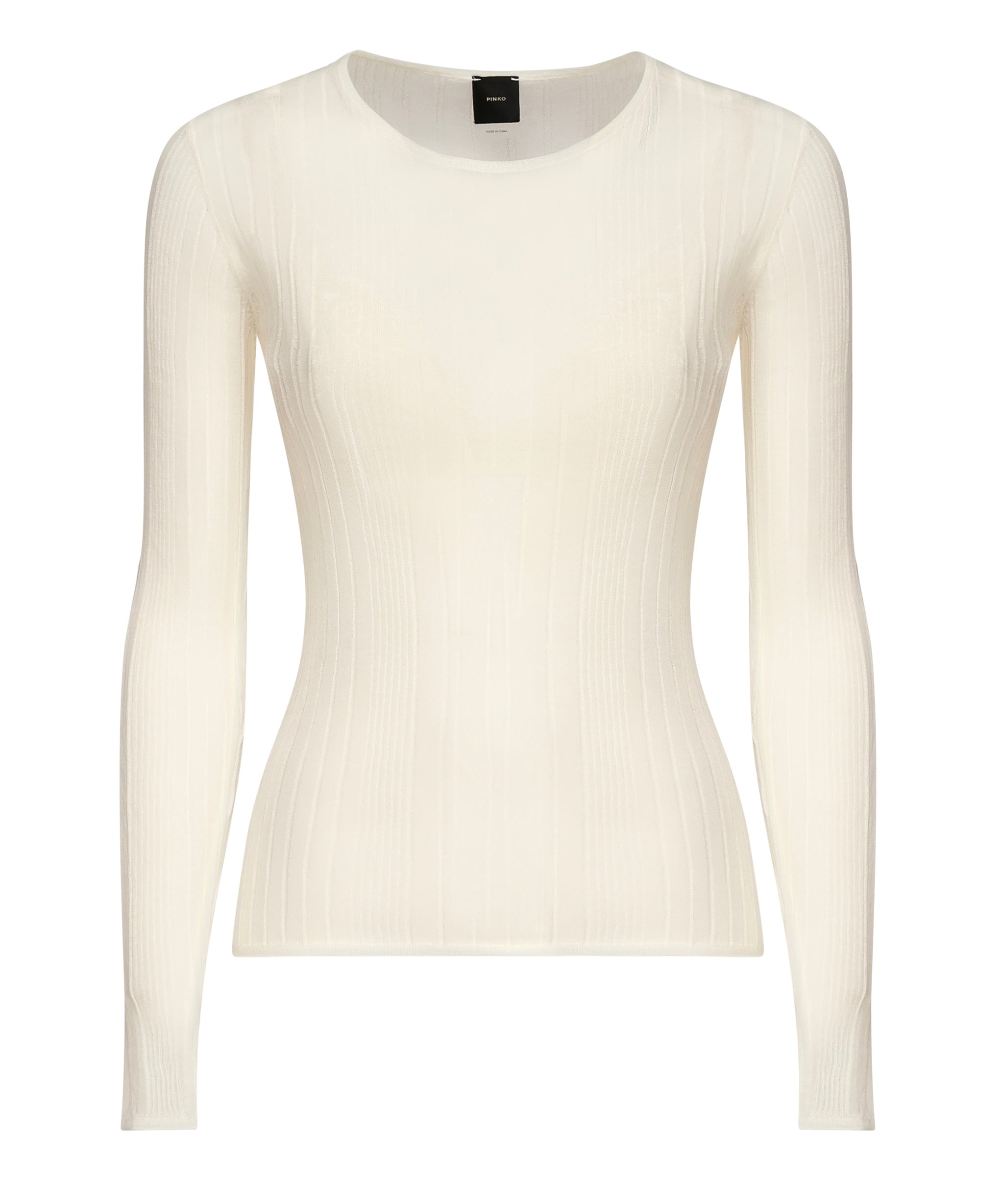 Maglia semitrasparente a costine 102977 A1NDZ09 PINKO 