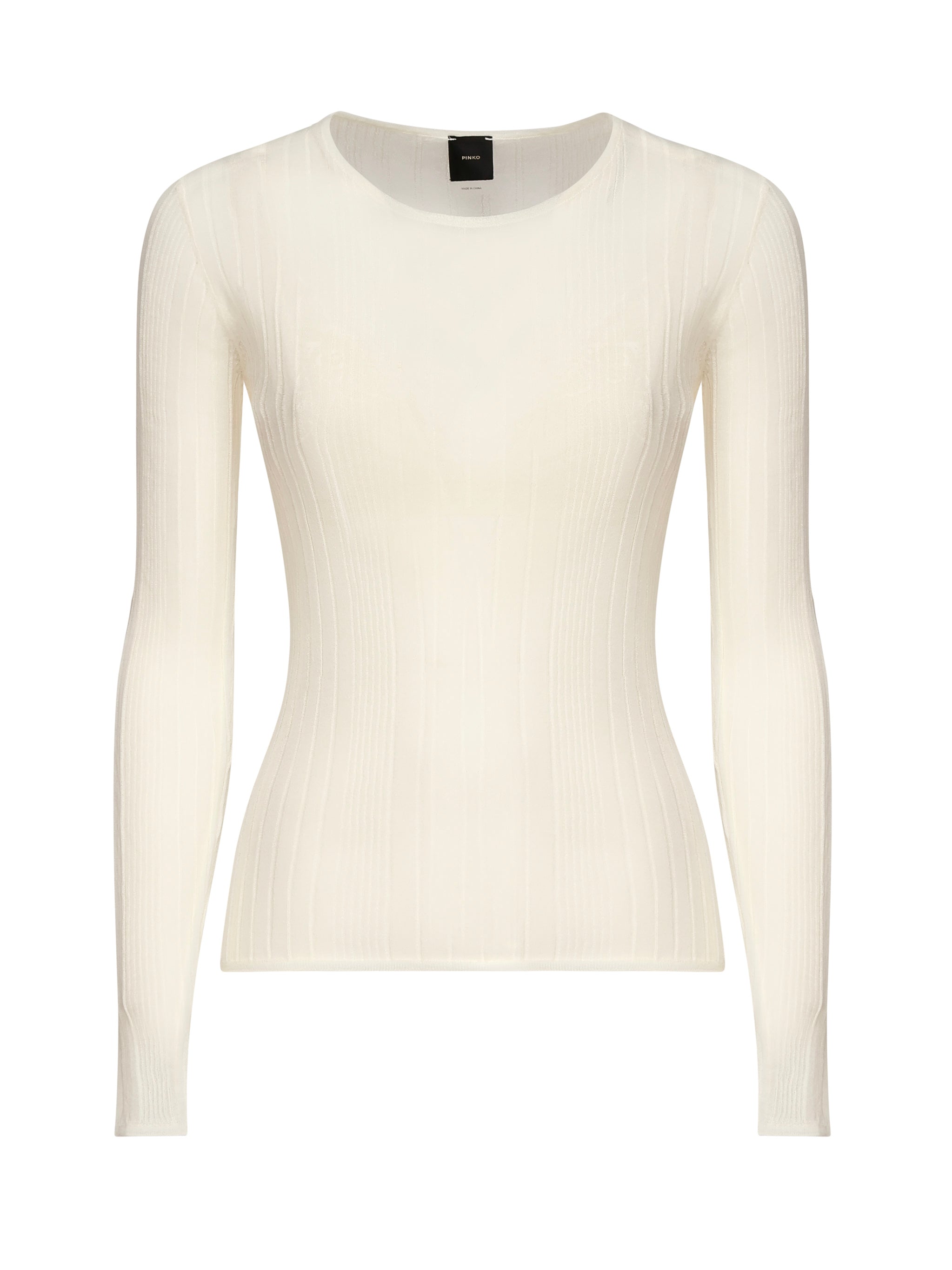 Maglia semitrasparente a costine 102977 A1NDZ09 PINKO 