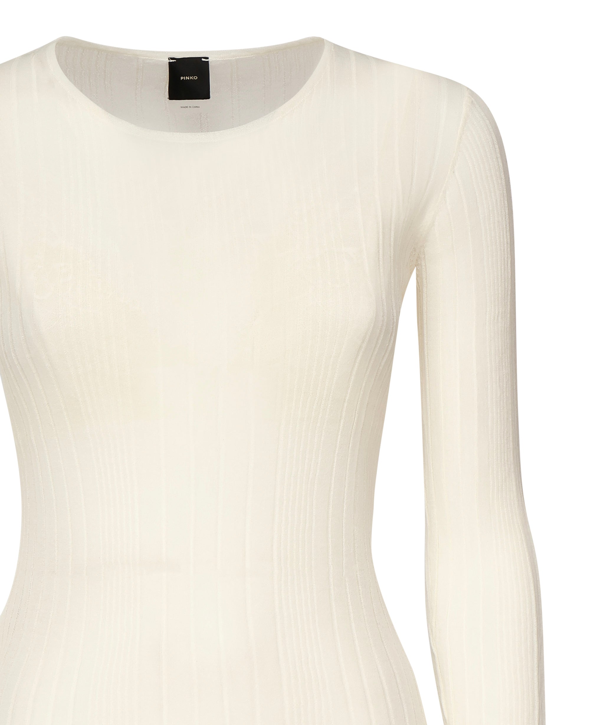 Maglia semitrasparente a costine 102977 A1NDZ09 PINKO 