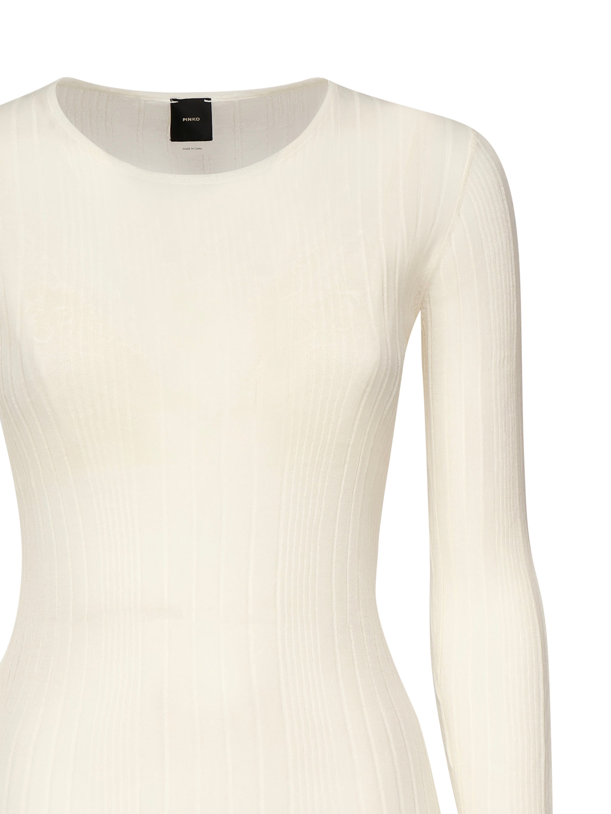 Maglia semitrasparente a costine 102977 A1NDZ09 PINKO 