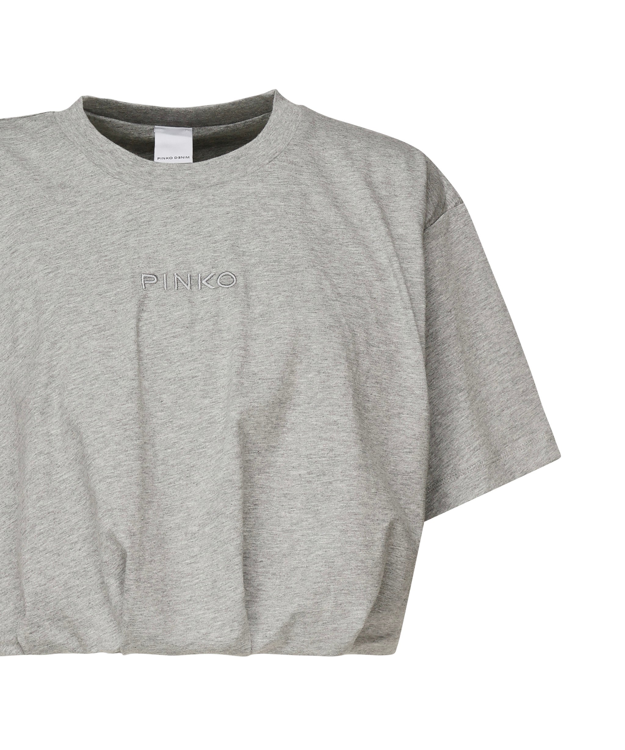 T-shirt cropped con ricamo logo 104257 A2F8I42 PINKO 