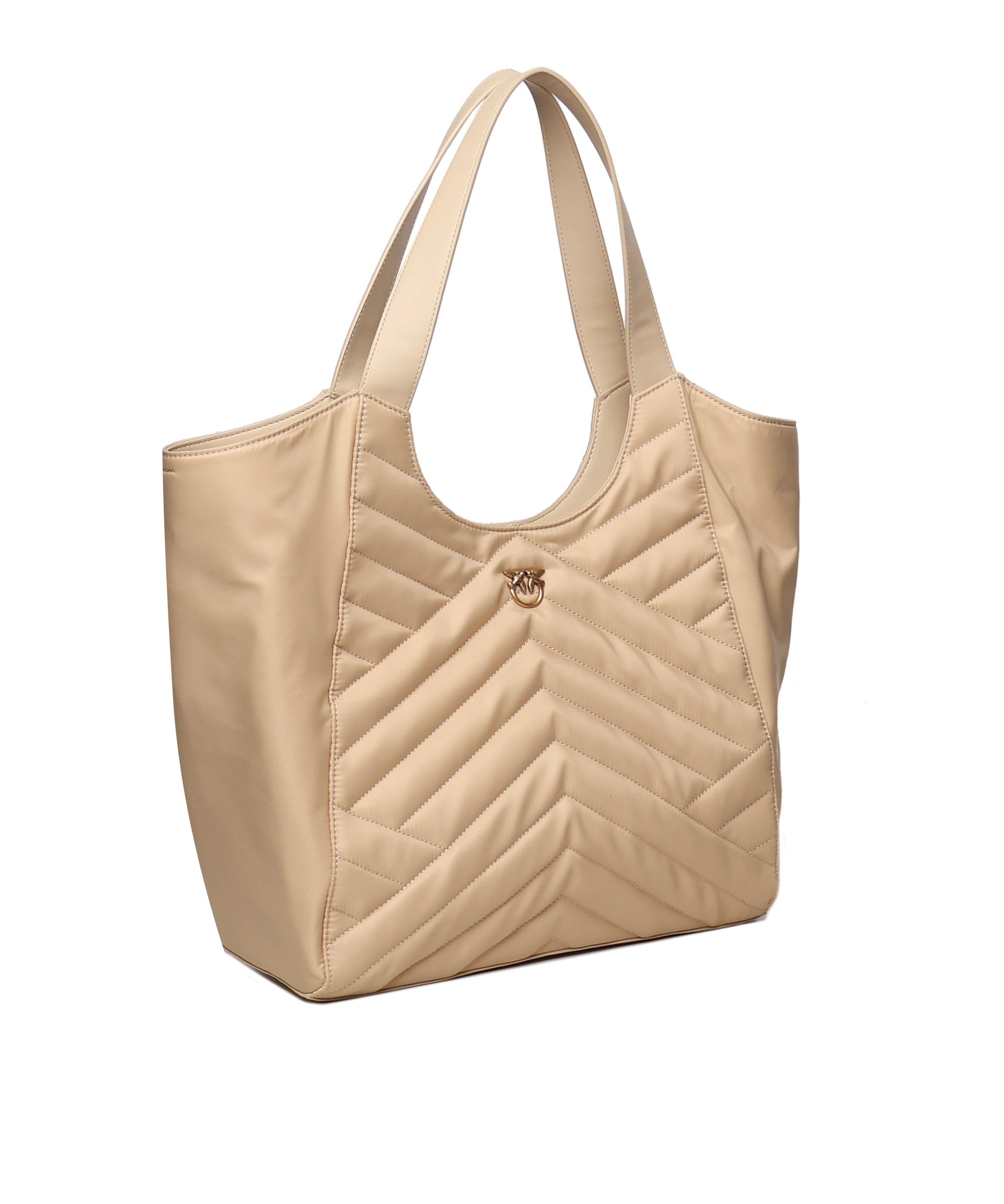 Borsa shopper in tessuto trapunta puzzle 104536 A1EUC50Q PINKO 