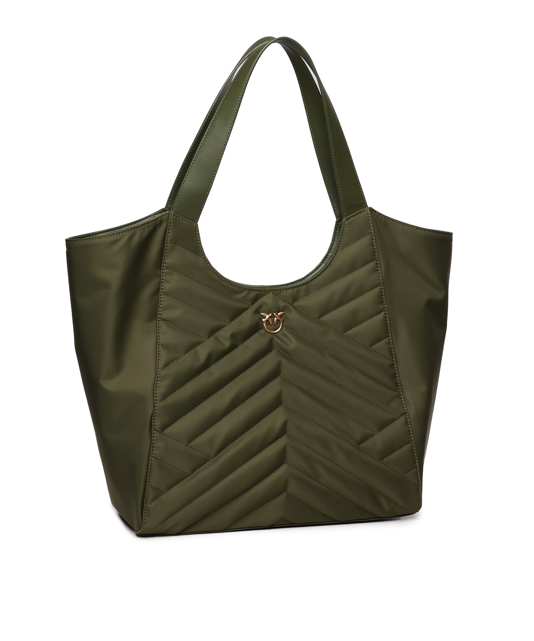 Borsa shopper in tessuto trapunta puzzle 104536 A1EUX25Q PINKO 