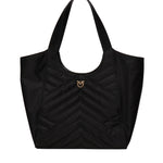 Borsa shopper in tessuto trapunta puzzle 104536 A1EUZ99Q PINKO 