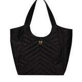 Borsa shopper in tessuto trapunta puzzle 104536 A1EUZ99Q PINKO 