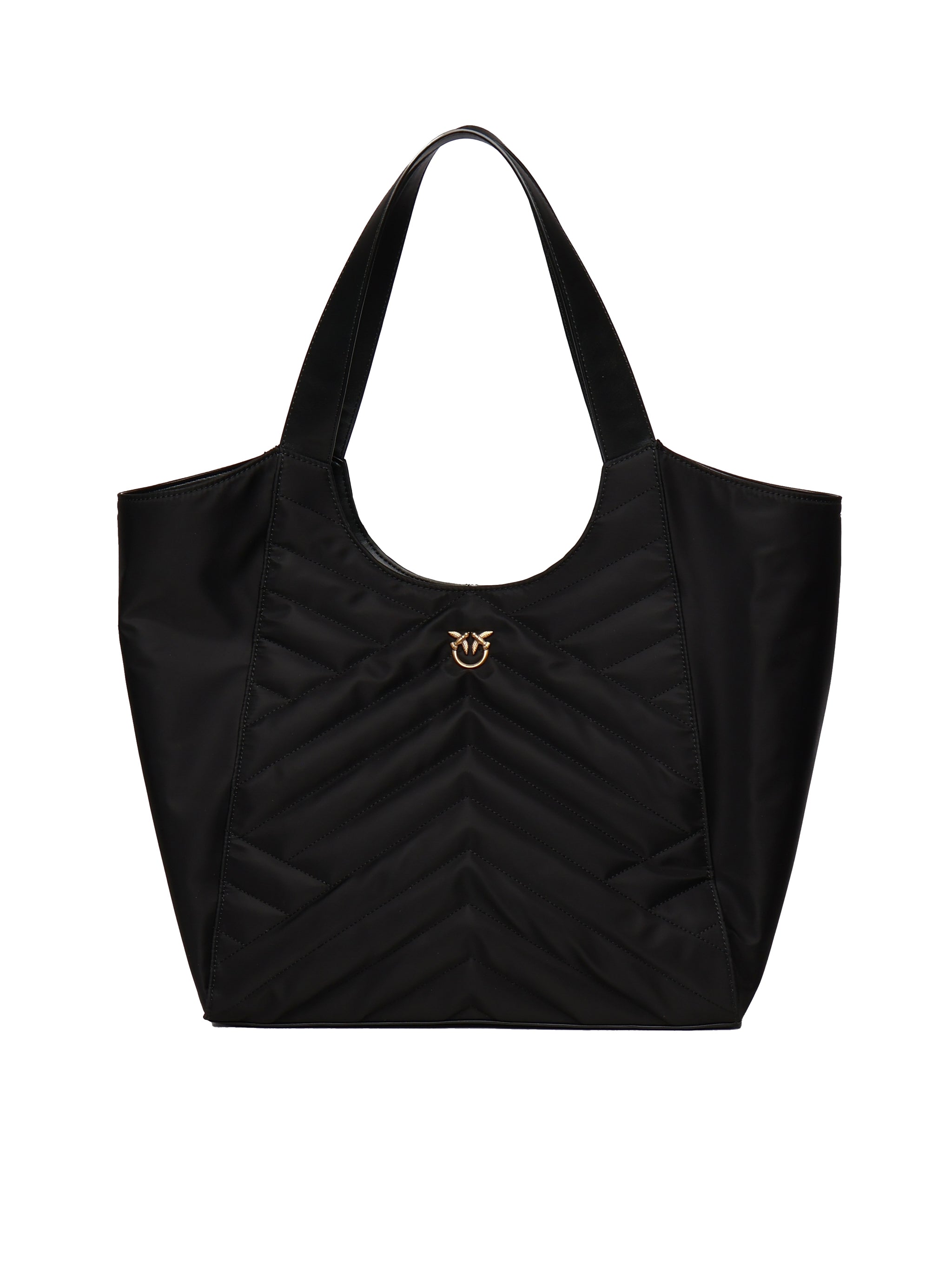 Borsa shopper in tessuto trapunta puzzle 104536 A1EUZ99Q PINKO 