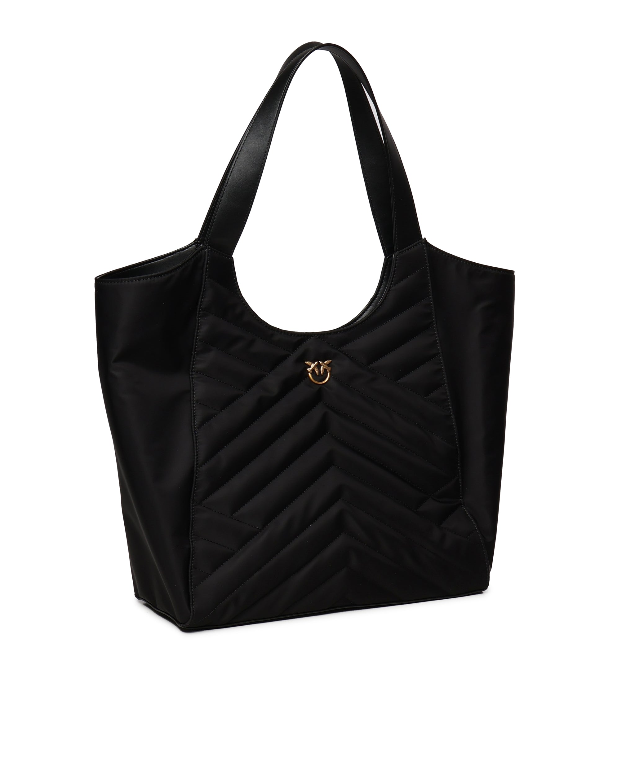 Borsa shopper in tessuto trapunta puzzle 104536 A1EUZ99Q PINKO 