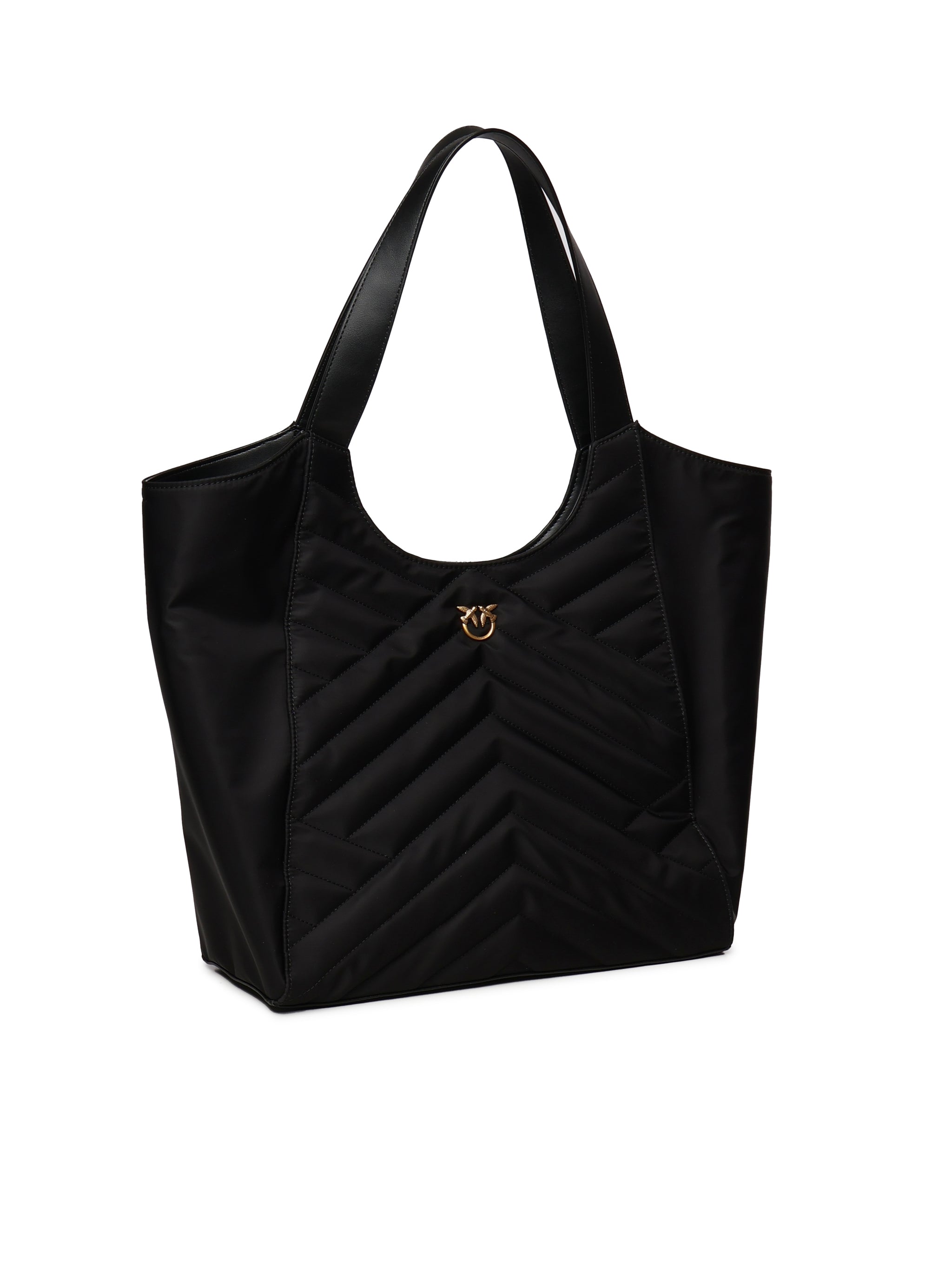 Borsa shopper in tessuto trapunta puzzle 104536 A1EUZ99Q PINKO 