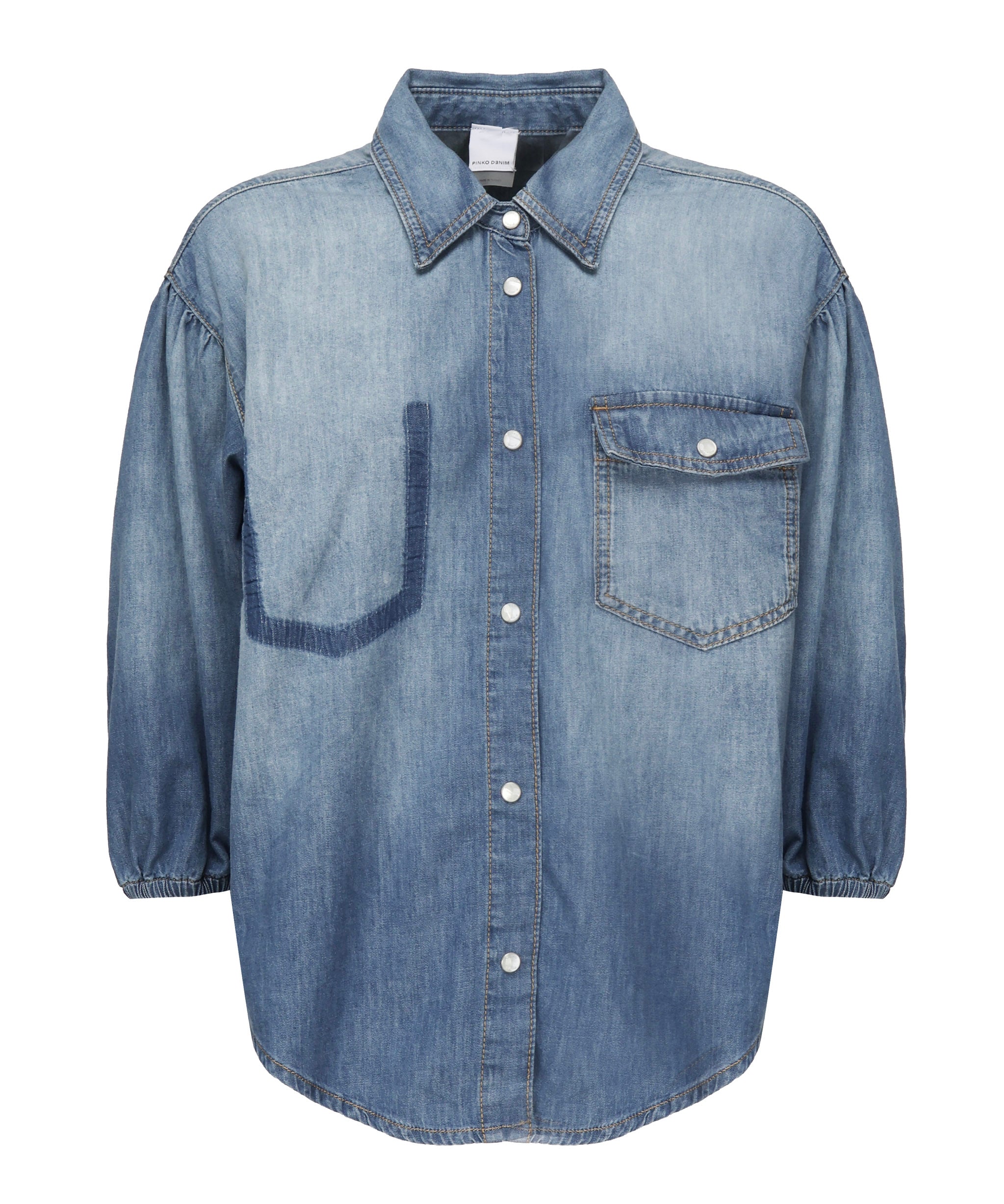 Camicia jeans maniche a tre quarti 104629 A2DTPJO PINKO 