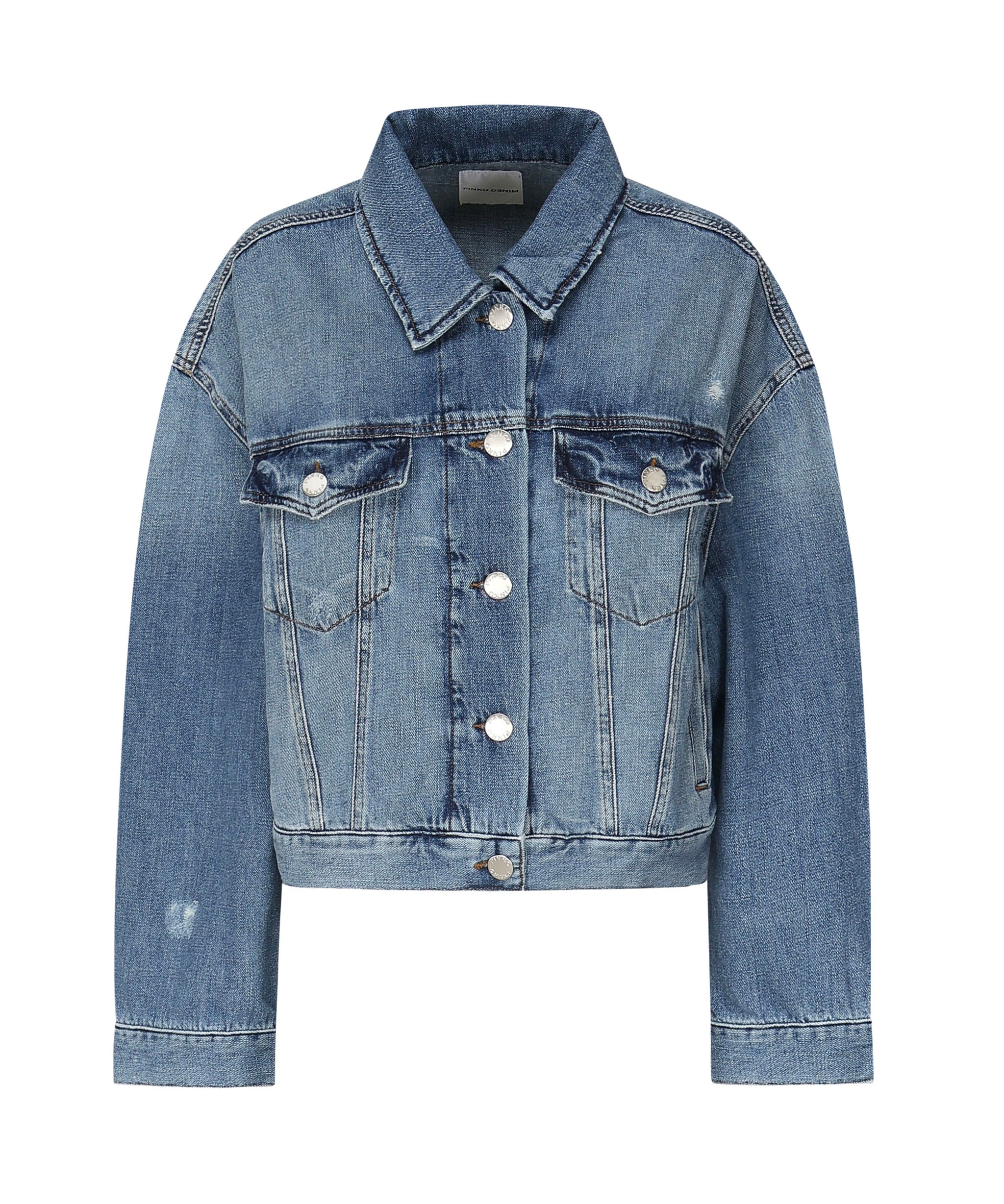 Giubbino jeans con taschini 104644 A2E1PJF PINKO 