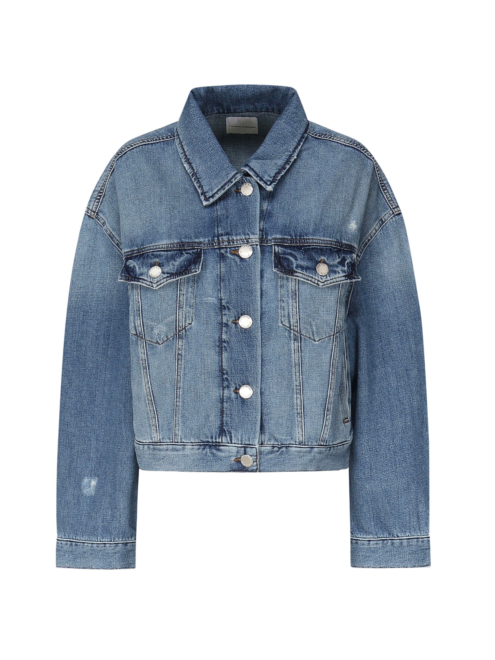 Giubbino jeans con taschini 104644 A2E1PJF PINKO 