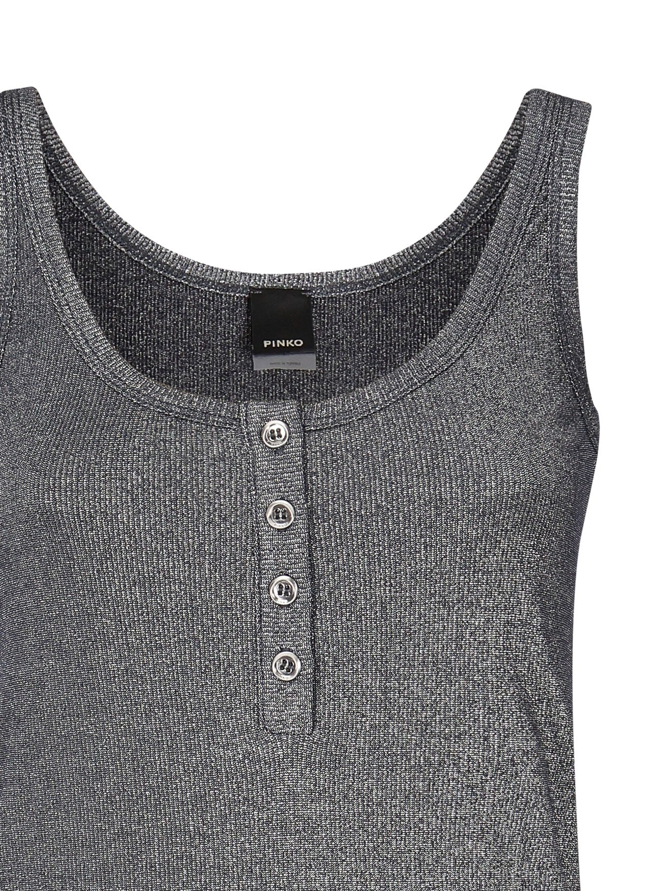 Top a canotta in maglia metallizzata con bottoni 104649 A2CQEI2 PINKO 