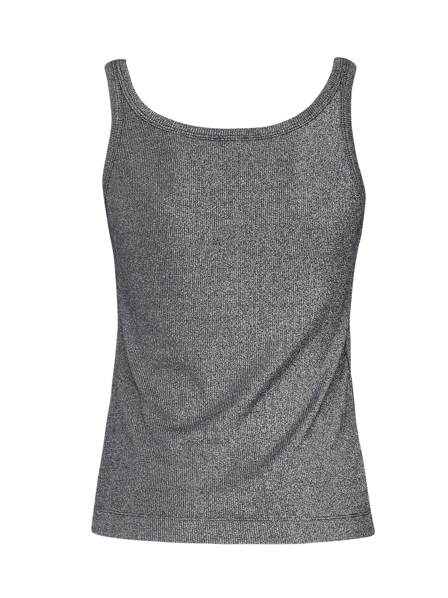 Top a canotta in maglia metallizzata con bottoni 104649 A2CQEI2 PINKO 