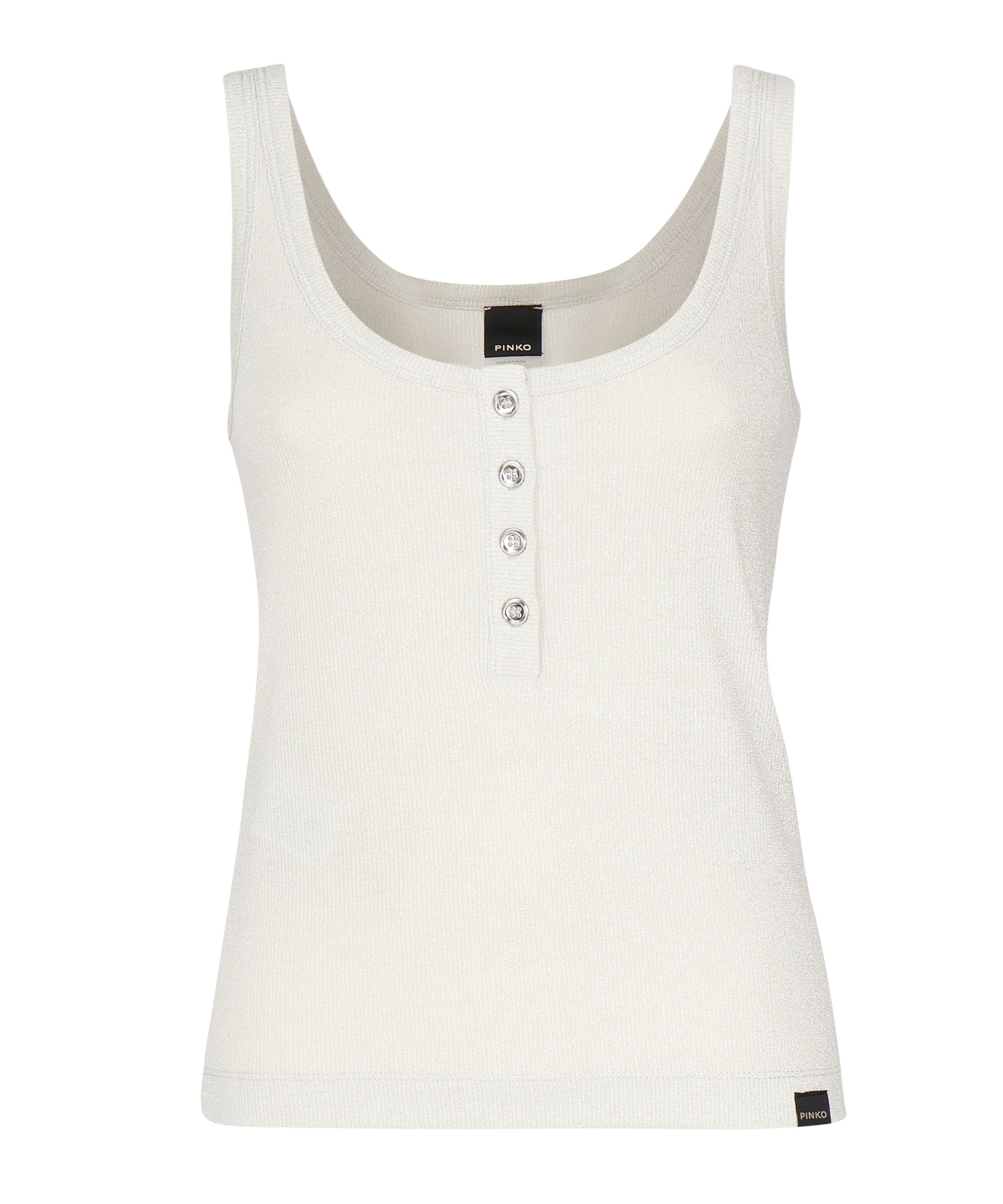 Top a canotta in maglia metallizzata con bottoni 104649 A2CQI17 PINKO 
