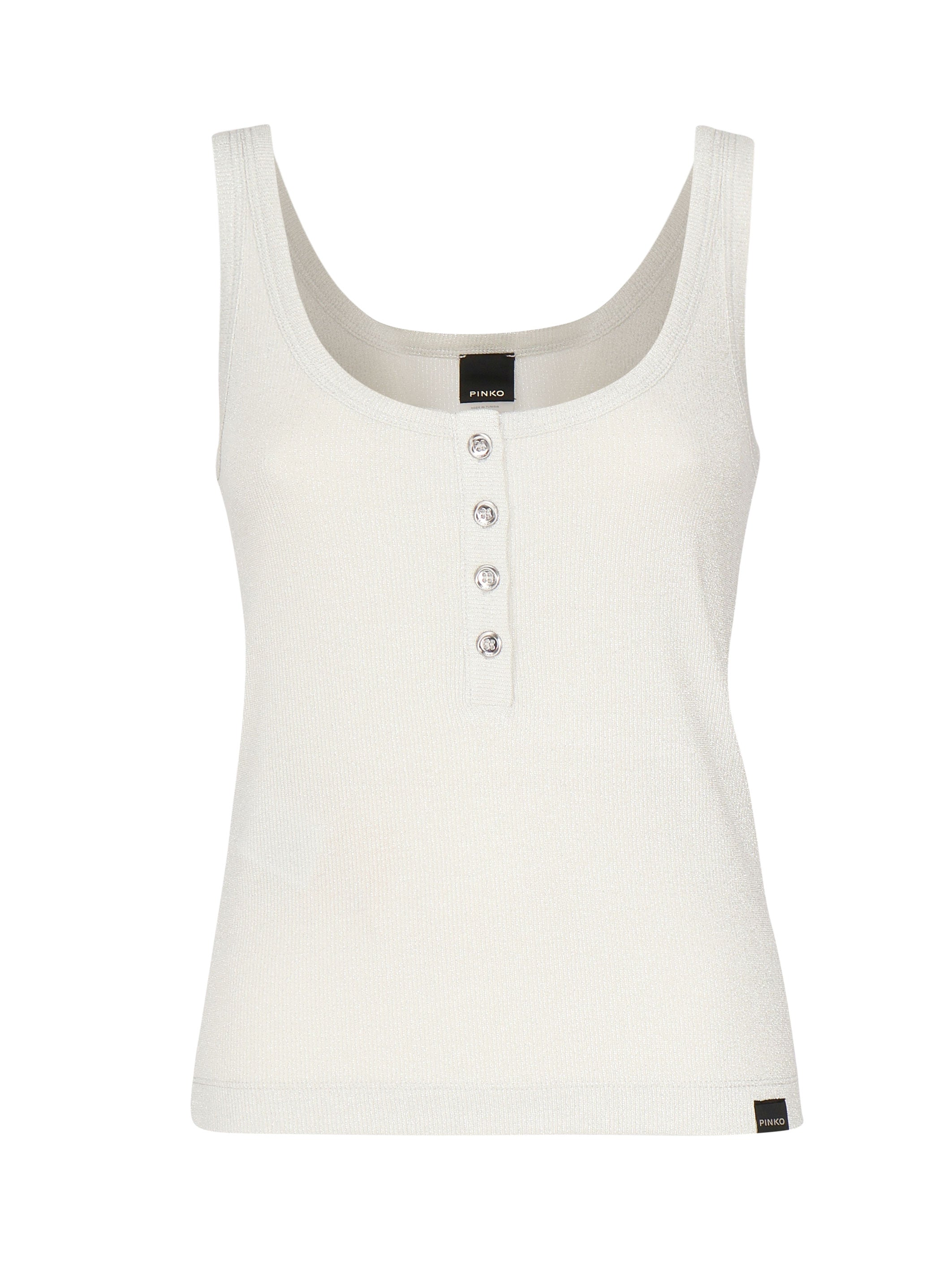 Top a canotta in maglia metallizzata con bottoni 104649 A2CQI17 PINKO 