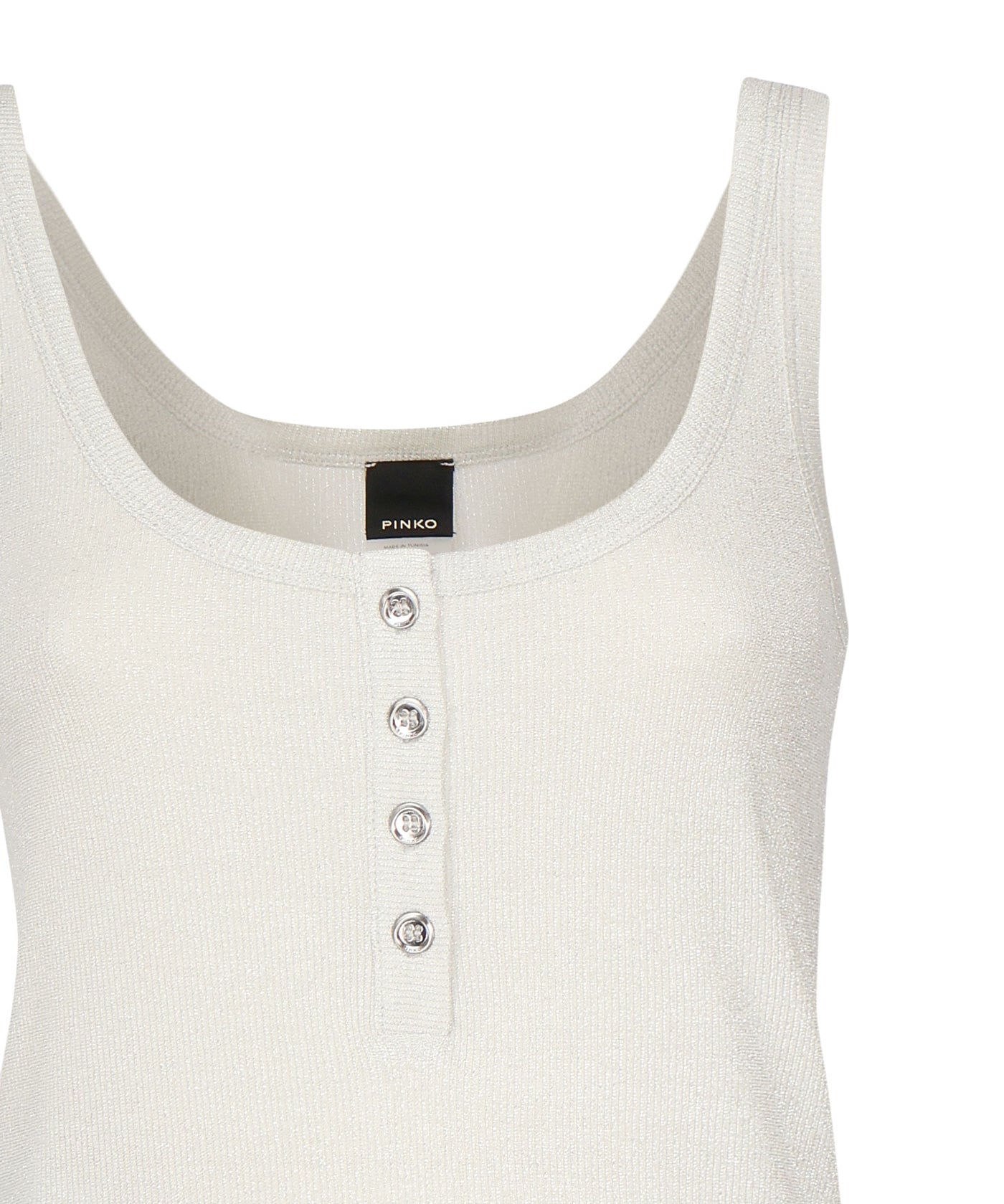 Top a canotta in maglia metallizzata con bottoni 104649 A2CQI17 PINKO 