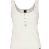 Top a canotta in maglia metallizzata con bottoni 104649 A2CQI17 PINKO 