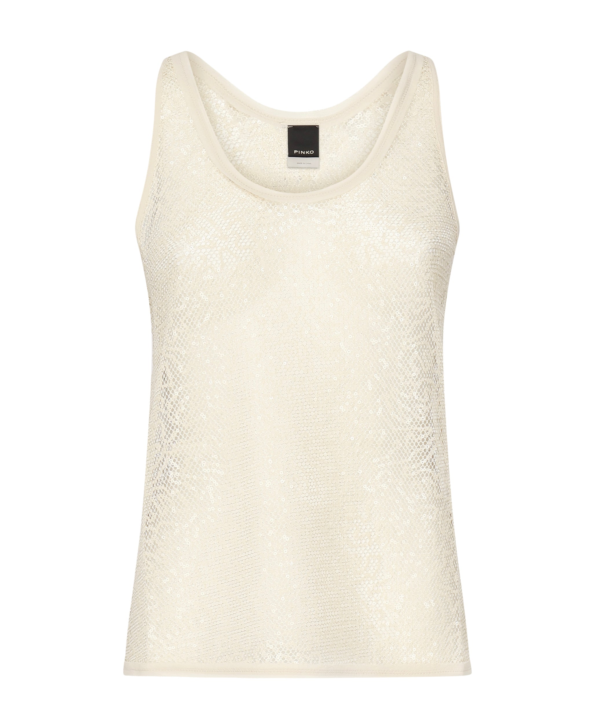 Canotta a rete con paillettes 104710 A2EXC03 PINKO 