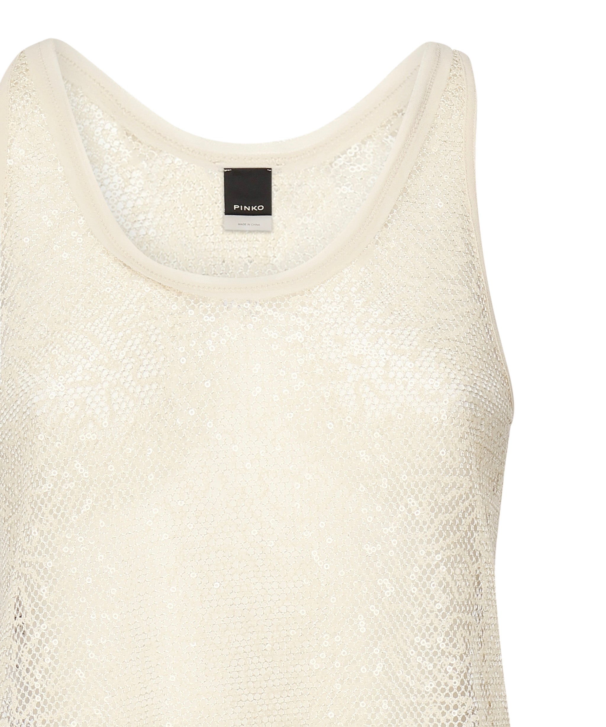 Canotta a rete con paillettes 104710 A2EXC03 PINKO 