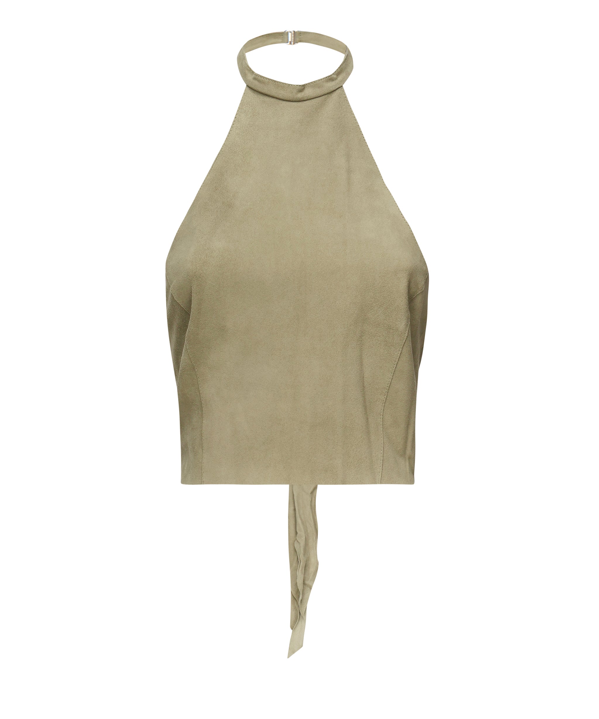Top in suede con schiena scoperta 104724 A2EYXA3 PINKO 