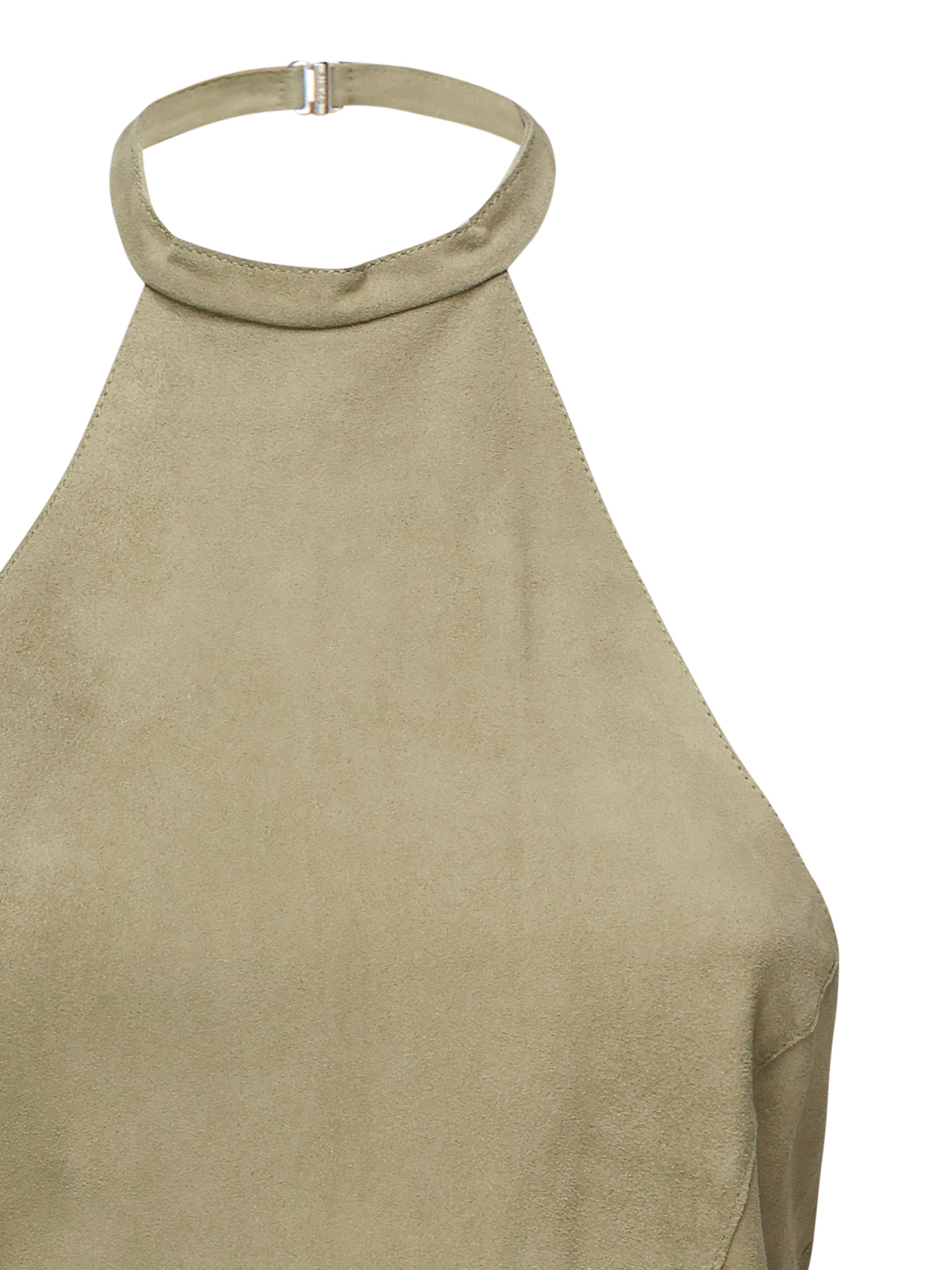 Top in suede con schiena scoperta 104724 A2EYXA3 PINKO 