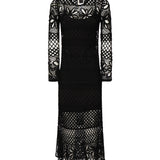 Abito lungo crochet traforato<BR/> 104731 A2FFZ99 PINKO 