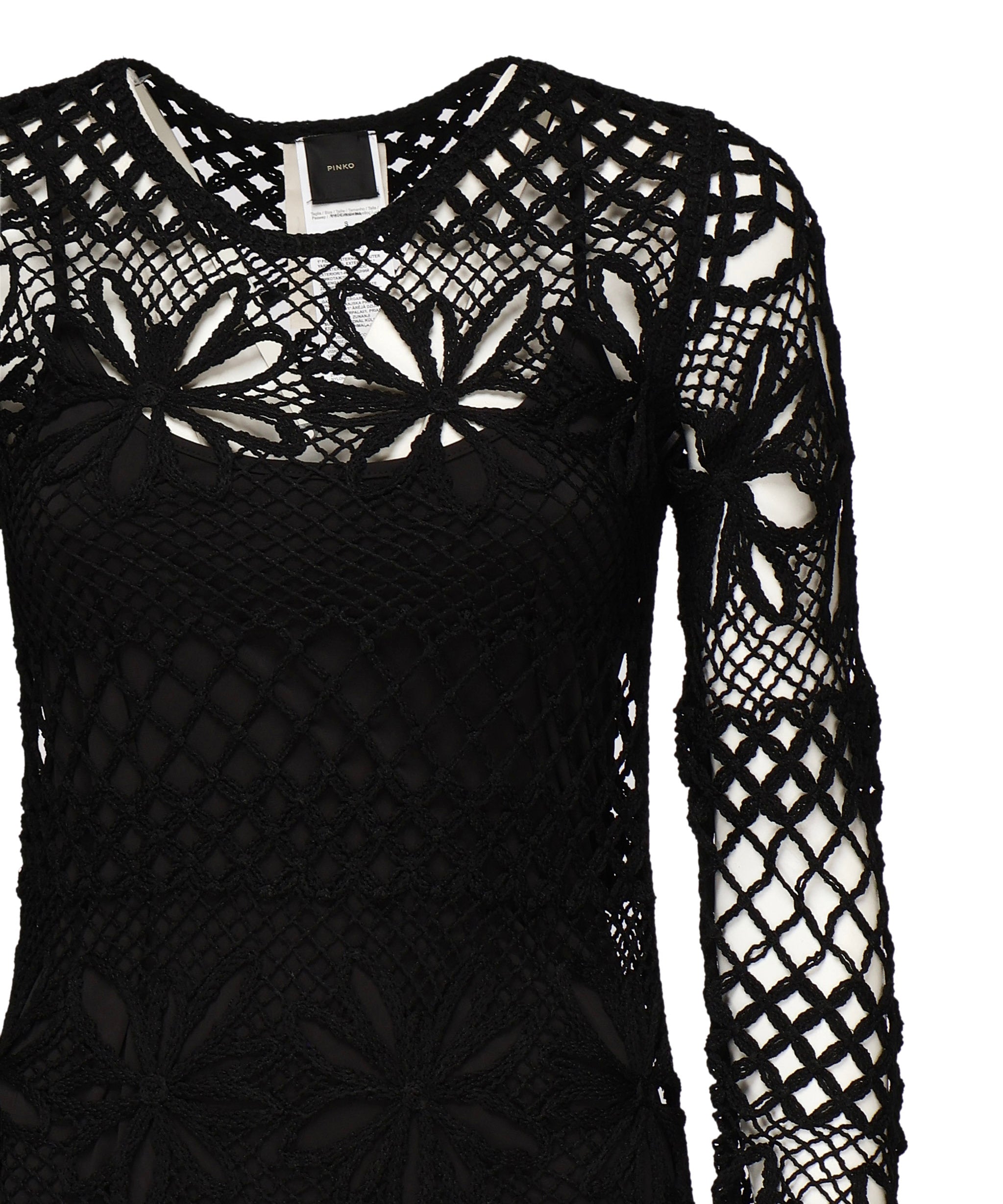 Abito lungo crochet traforato<BR/> 104731 A2FFZ99 PINKO 