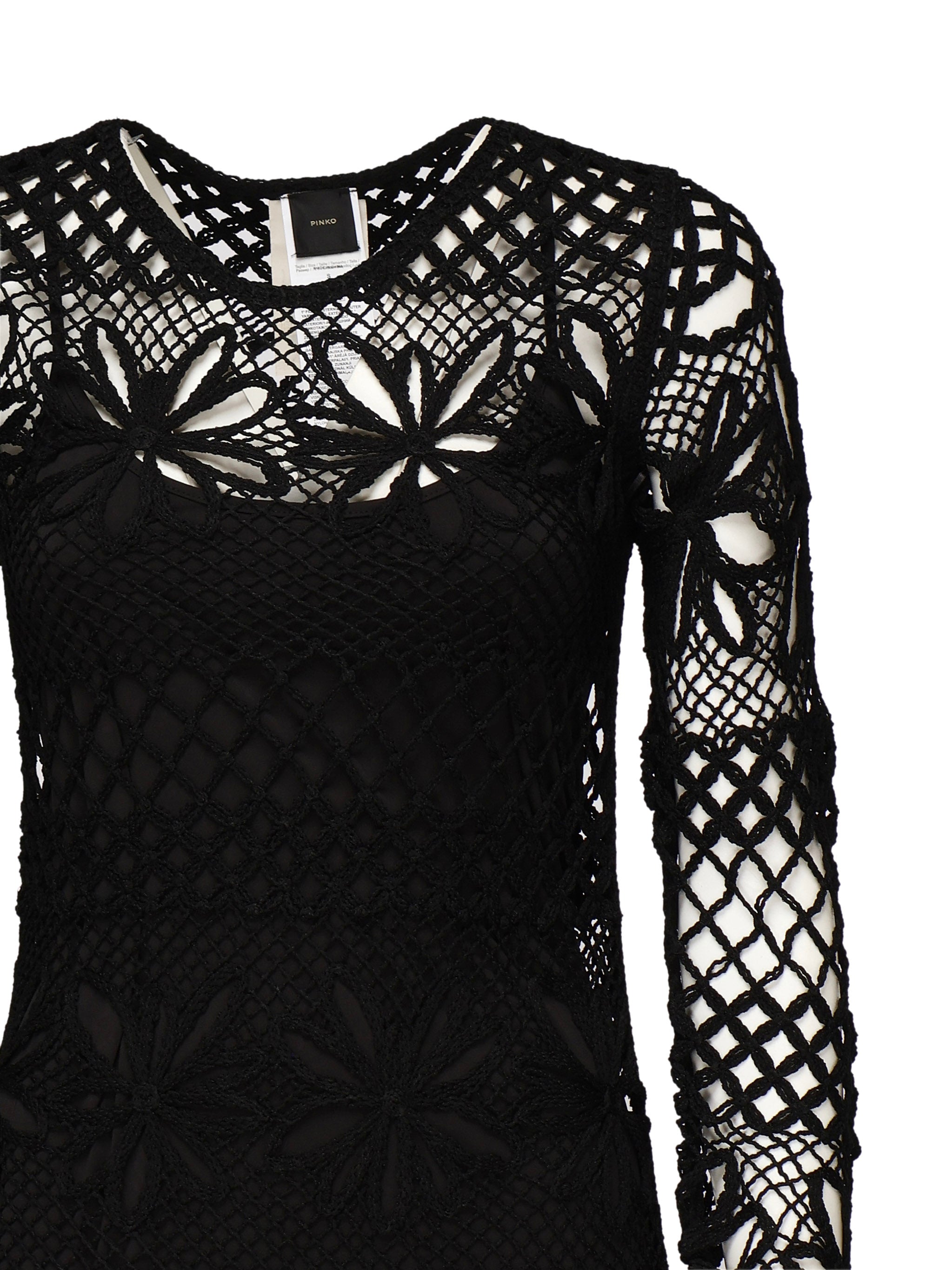 Abito lungo crochet traforato<BR/> 104731 A2FFZ99 PINKO 