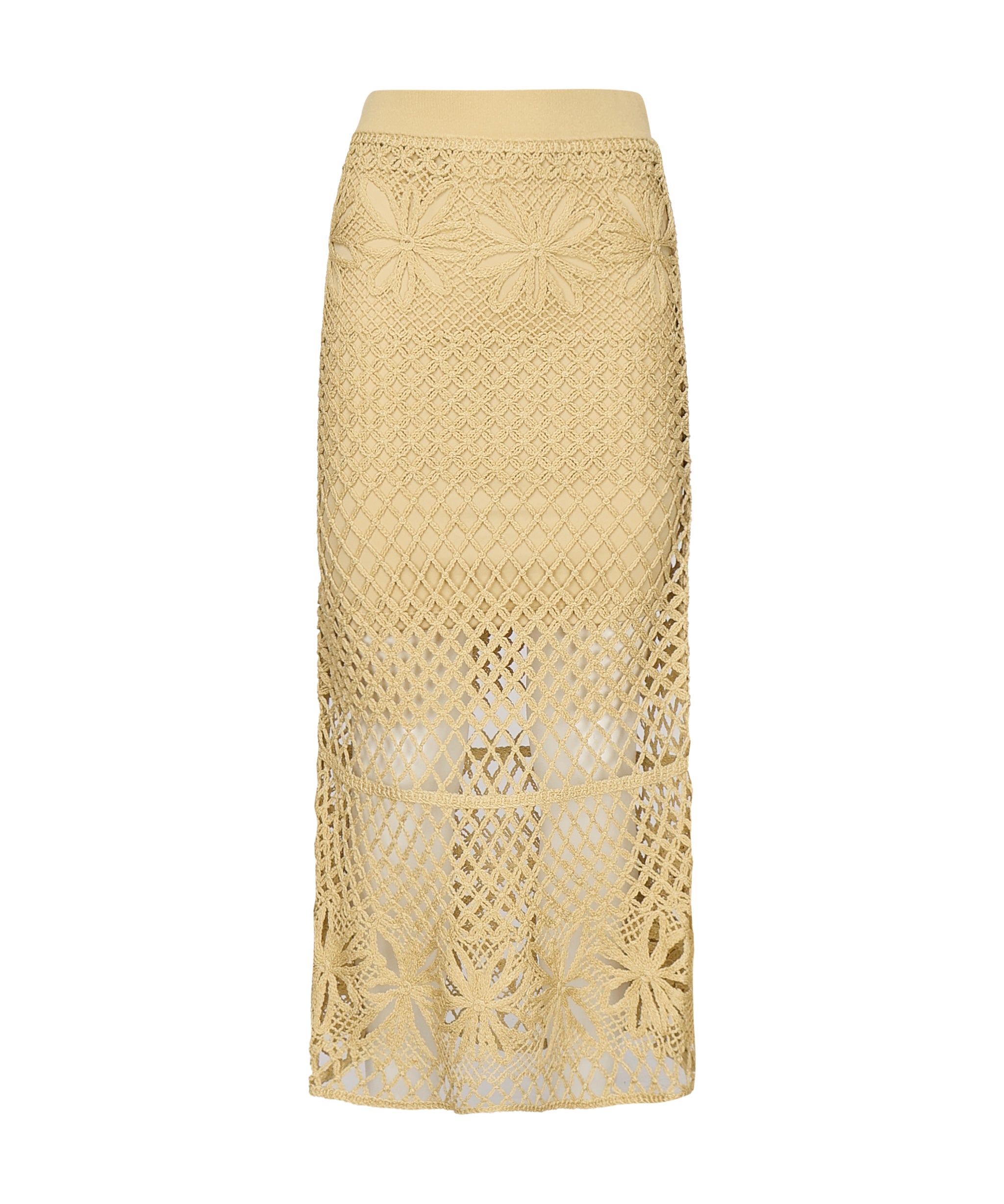 Gonna lunga effetto crochet fantasia 104732 A2FFC43 PINKO 