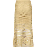 Gonna lunga effetto crochet fantasia 104732 A2FFC43 PINKO 