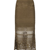 Gonna lunga effetto crochet fantasia 104732 A2FFX26 PINKO 