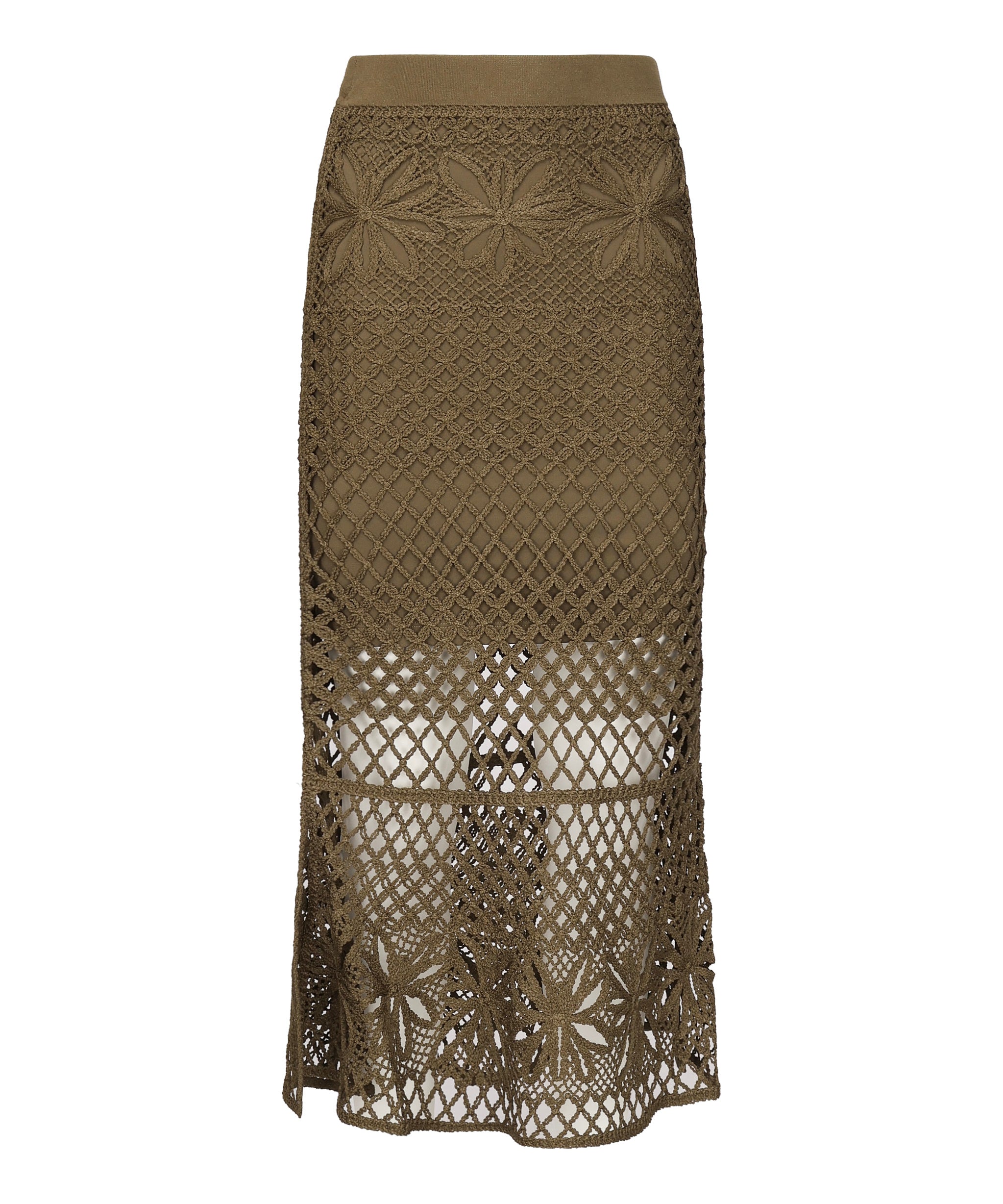 Gonna lunga effetto crochet fantasia 104732 A2FFX26 PINKO 
