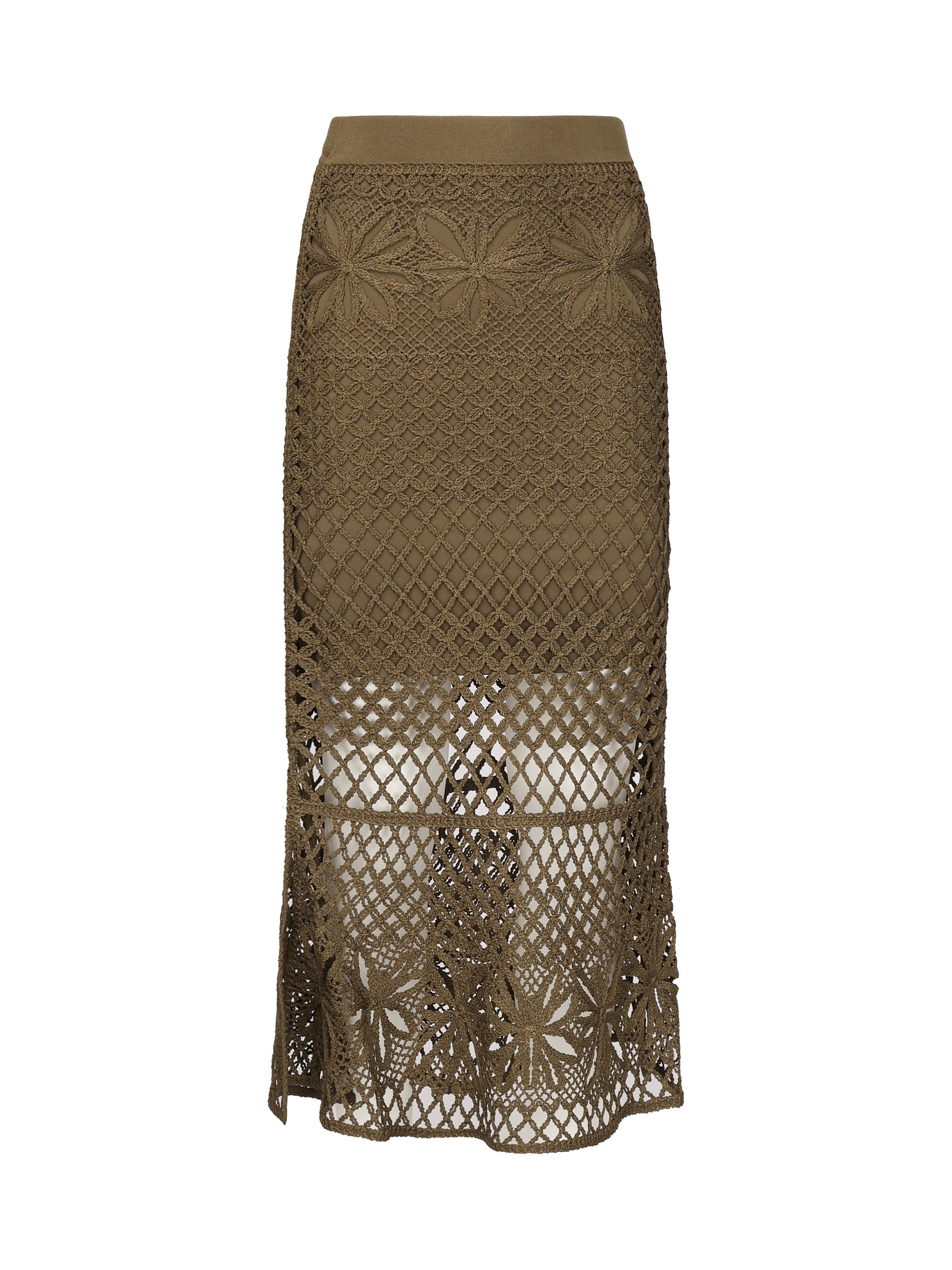 Gonna lunga effetto crochet fantasia 104732 A2FFX26 PINKO 