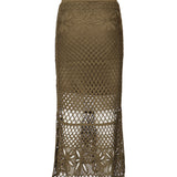 Gonna lunga effetto crochet fantasia 104732 A2FFX26 PINKO 