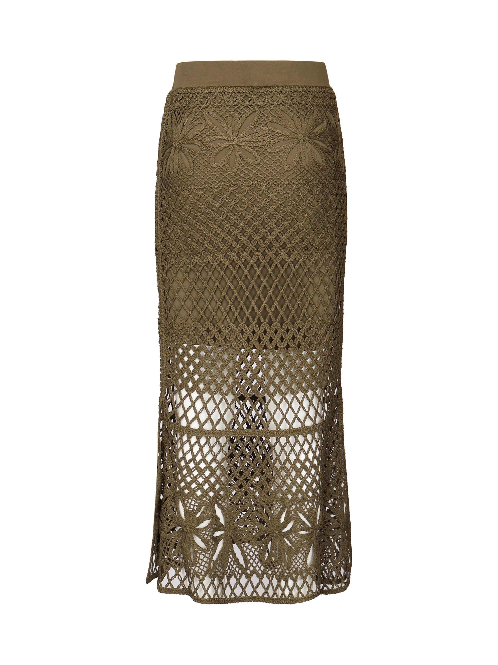 Gonna lunga effetto crochet fantasia 104732 A2FFX26 PINKO 