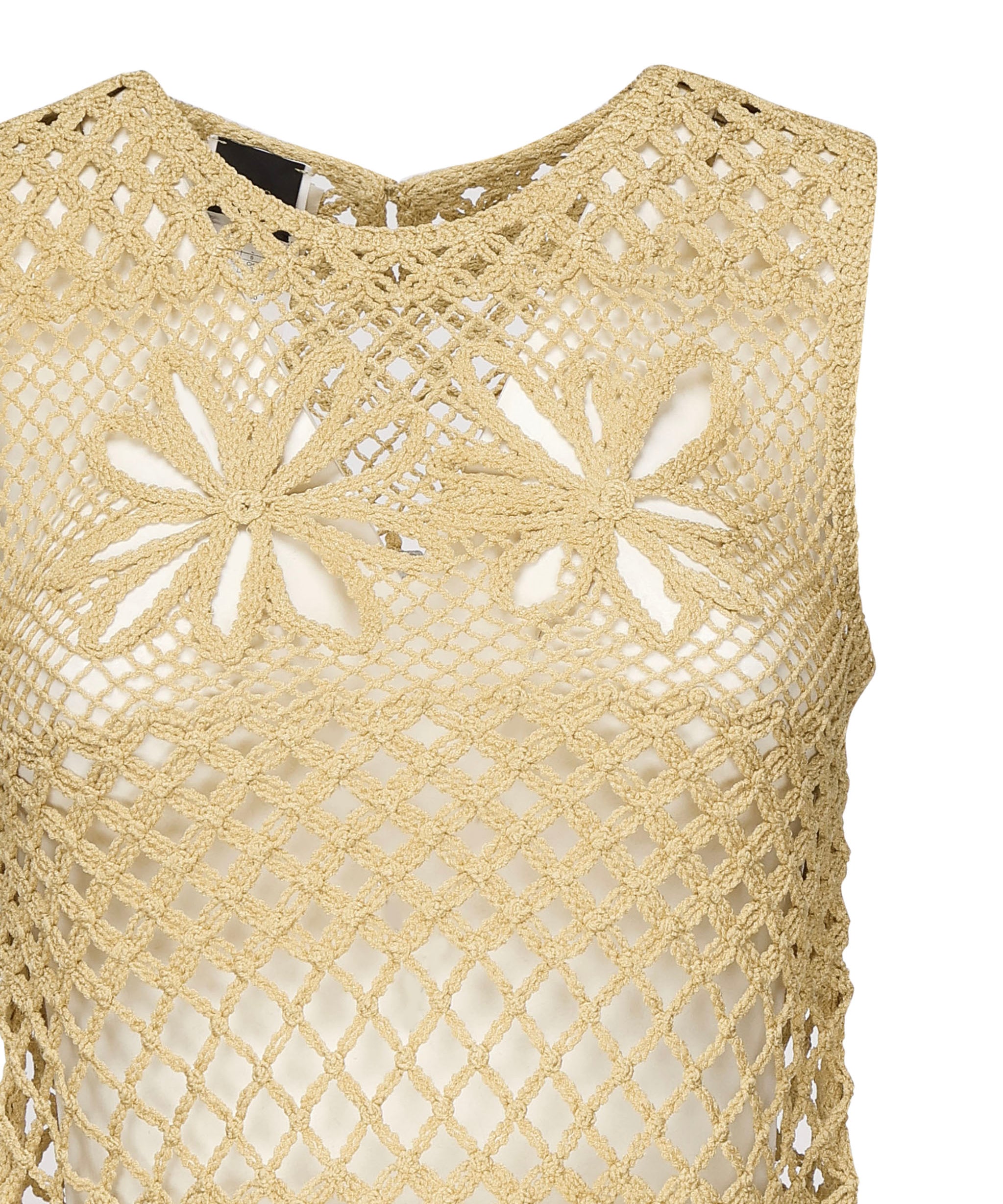 Top senza maniche crochet traforato 104733 A2FFC43 PINKO 