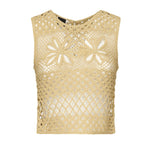 Top senza maniche crochet traforato 104733 A2FFC43 PINKO 