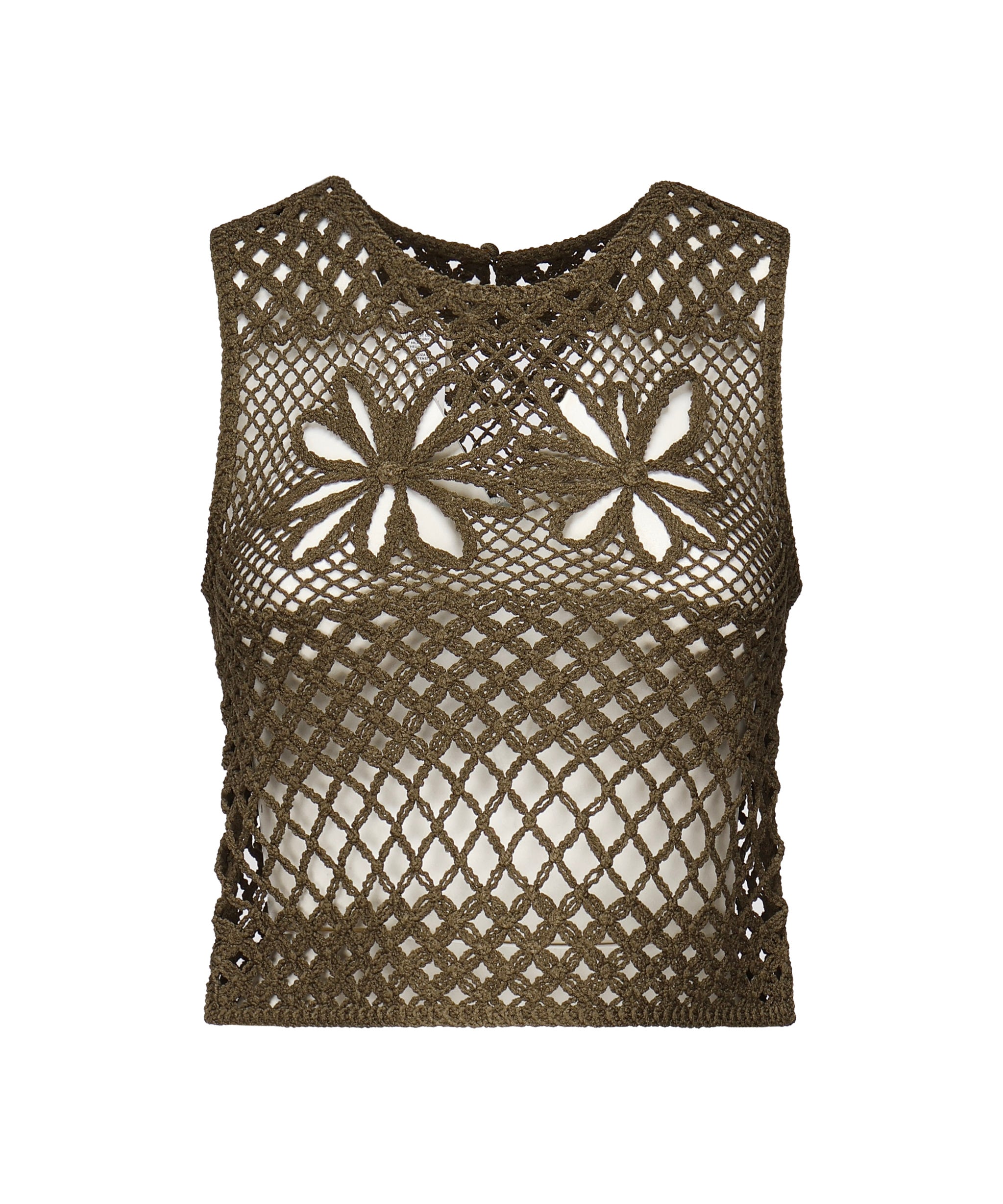 Top senza maniche crochet traforato 104733 A2FFX26 PINKO 