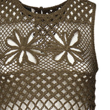 Top senza maniche crochet traforato 104733 A2FFX26 PINKO 