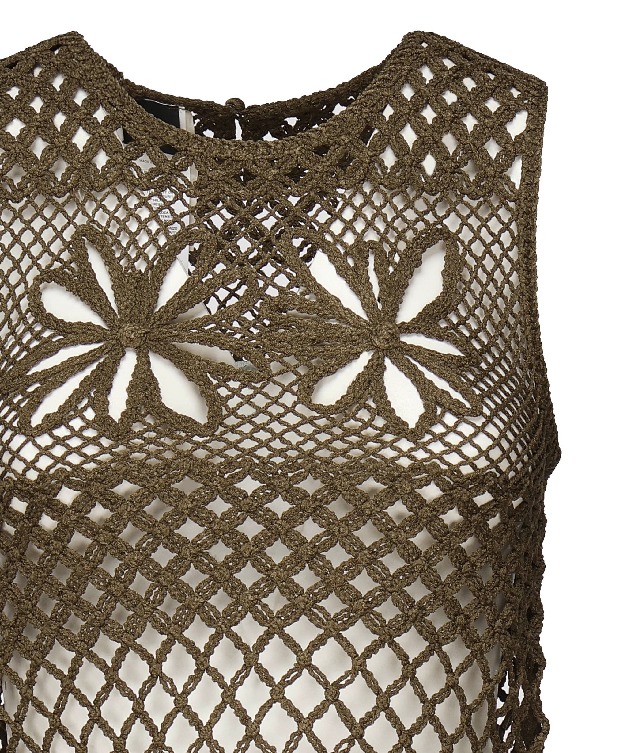 Top senza maniche crochet traforato 104733 A2FFX26 PINKO 